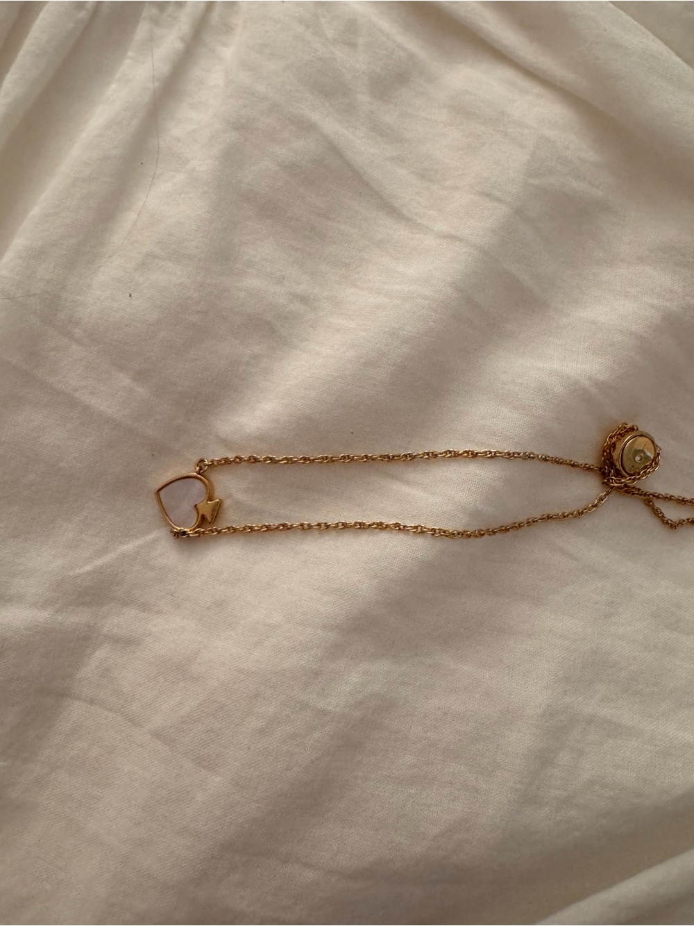 kate spade Gold-Plated Heart Bracelet with White Inlay